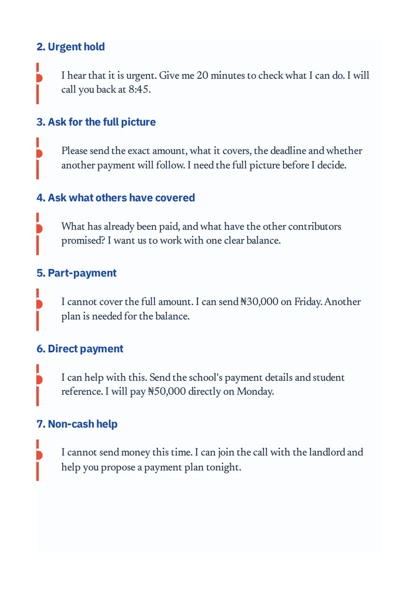 Response scripts sample page